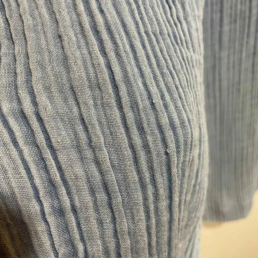 Faherty Dream Cotton Gauze Wide Leg Pant Light Indigo Wash - Picture 7 of 15